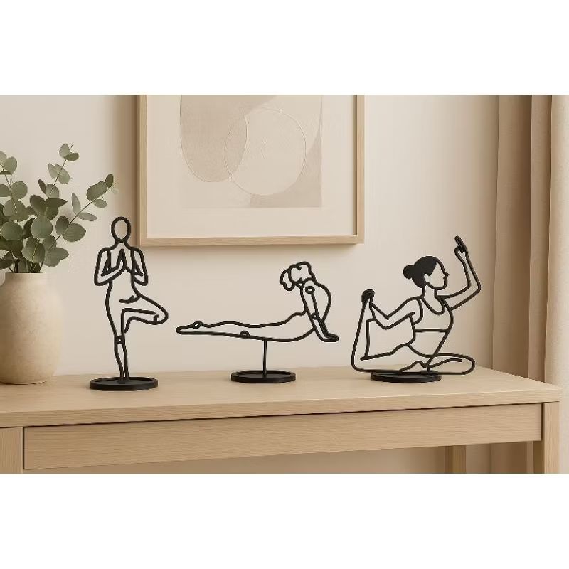 Conjunto 3 Estátuas Posições Diferentes Yoga | Pilates| Decoração | Casa | Estúdio|