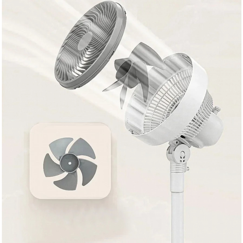 Ventilador De Coluna/ Chão/ Mesa Com 5 Hélices E Base Resistente Rotação Potente Desmontável - detalhe