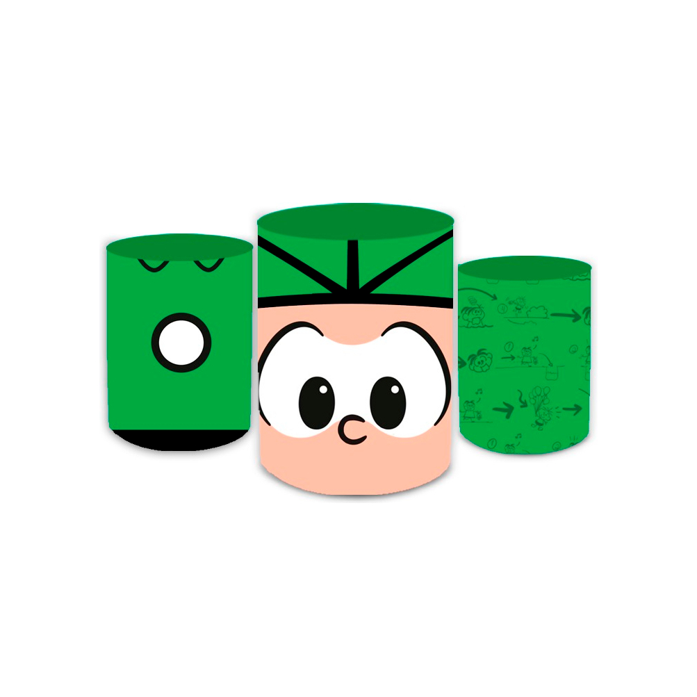 Trio Capas de Cilindros Vest Fácil Helanca Premium Sublimados Tema Cebolinha Desenhos Meninos
