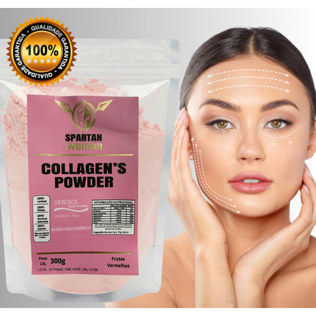 Colágeno Verisol Hidrolisado Ácido Hialurônico 300g - Cabelo, Pele e Unhas - Spartan Woman
