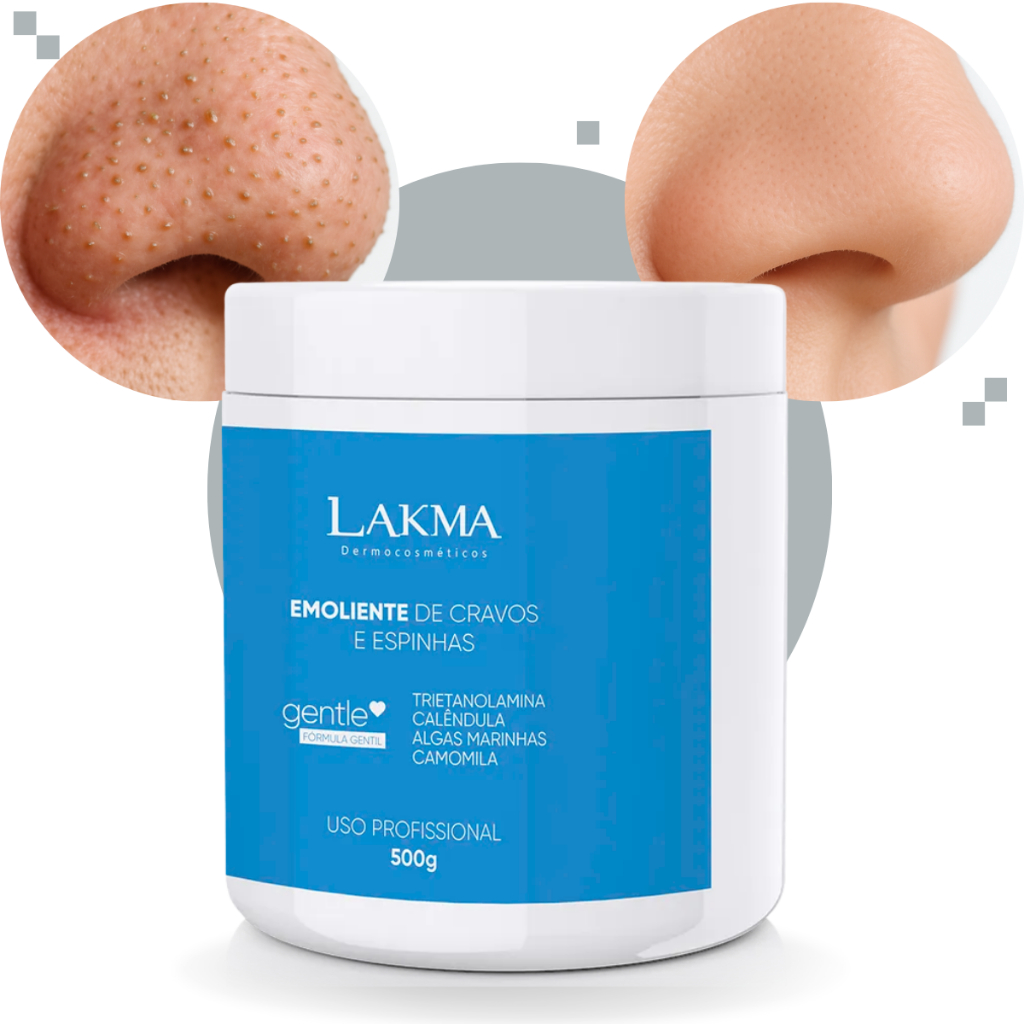 Emoliente de Cravos e Espinhas Creme Limpeza de Pele Amolecedor de Cravos Profissional Lakma 500g