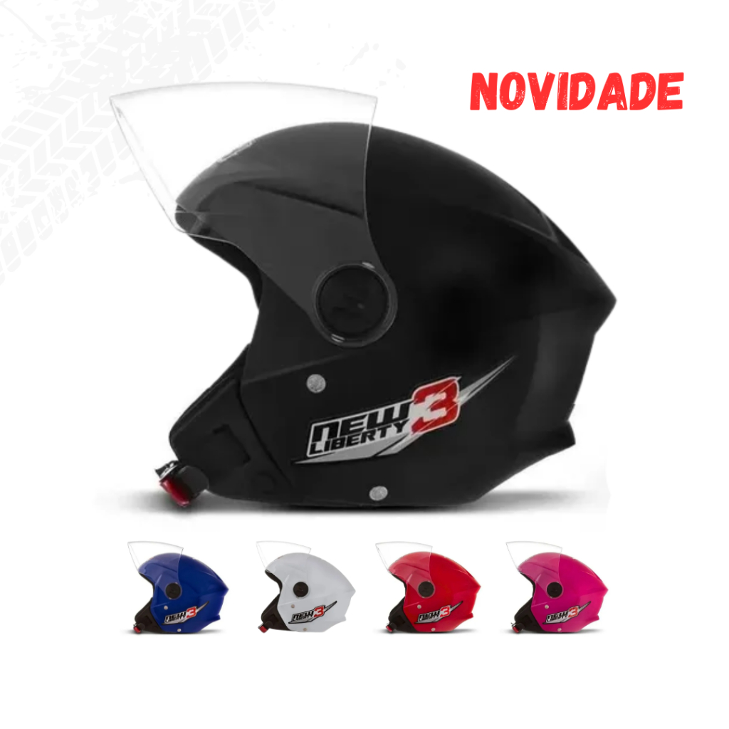 Capacete Moto Aberto New Liberty 3 Feminino e Masculino Pro Tork