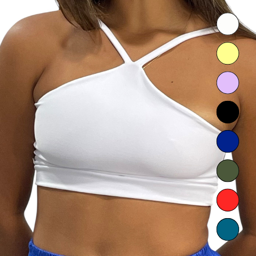 Top Cropped Frente Única Cruzado Feminino Fitness Academia Duplo Sem Bojo Suplex Premium em Oferta na Shopee