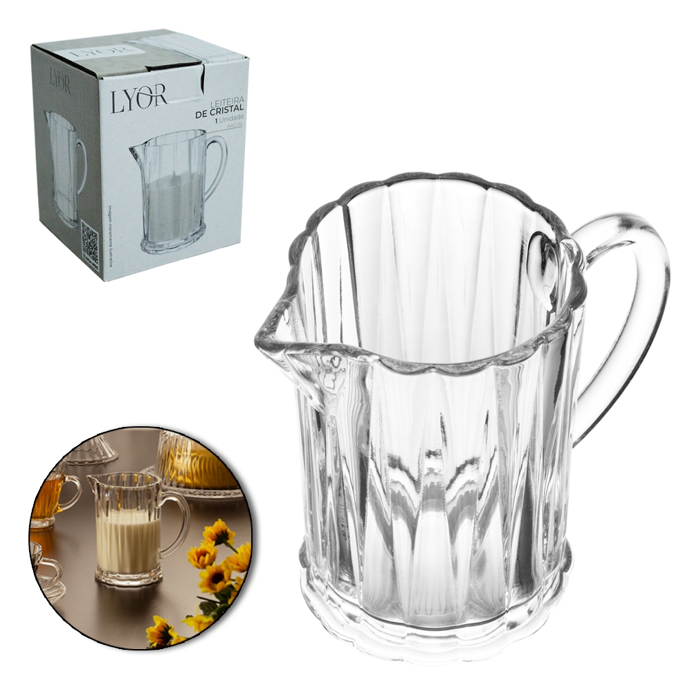 Leiteira de Vidro Cristal Radial 290ml