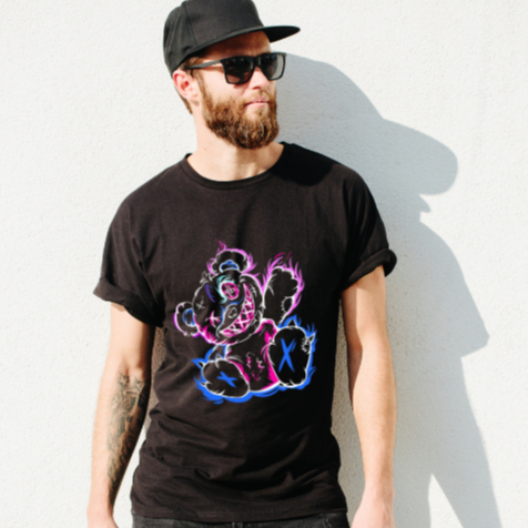CAMISETA STREETWEAR GAMER MUSIC HIP HOP UNISSEX RABBIT GAMER URSO KING OFF STREET