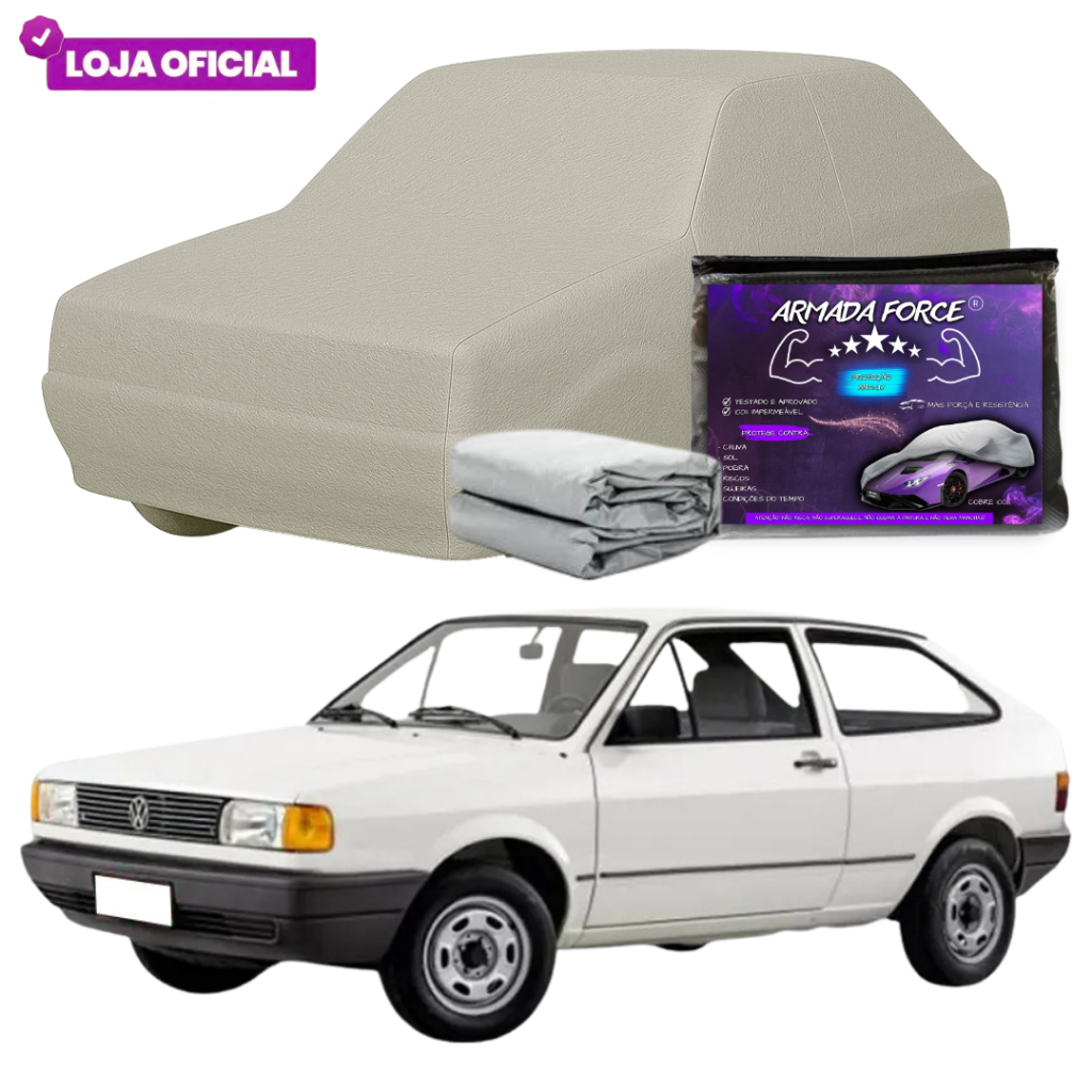 Capa Cobrir Carro Gol Quadrado Forrada Impermeavel ARMADA FORCE Protege Sol Chuva Poeira Anti-UV