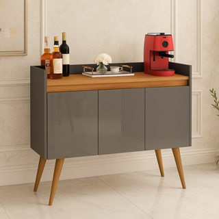 Aparador Buffet Cantinho do Café 3 Portas Prime Pés Palito de Madeira - Modelos e Cores em Oferta na Shopee