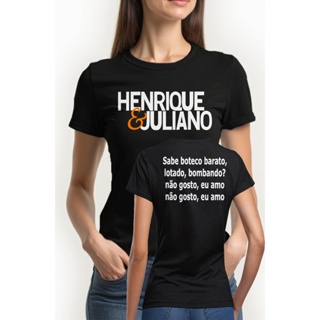 Camiseta Baby Look Henrique e Juliano sabe boteco barato Camisa feminina em Oferta na Shopee