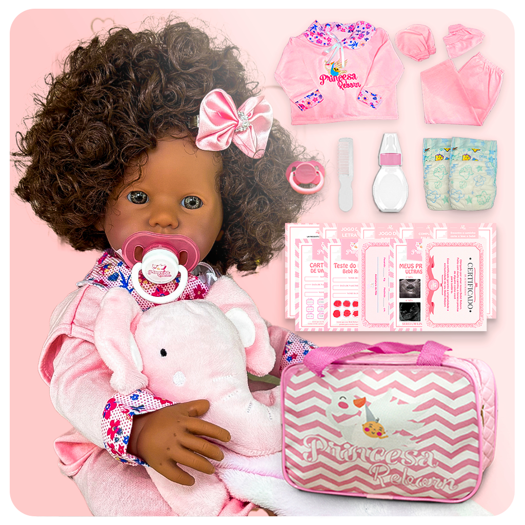 Boneca Menina Reborn Negra 100% Silicone Realista Barata