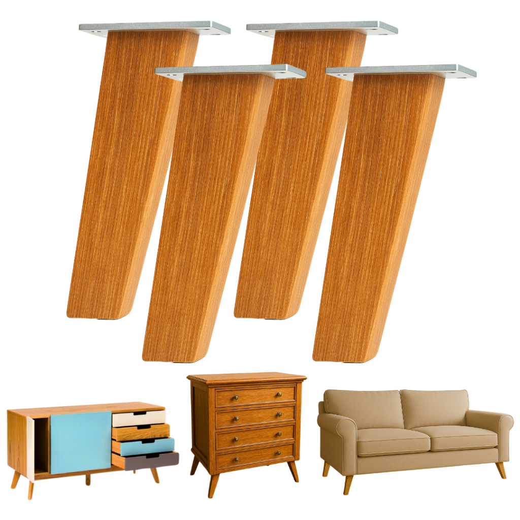 kit 4un Pé Rústico 20,5cm madeira maciça Angelim reforçado para móveis em geral - Sofá rack buffer em Oferta na Shopee