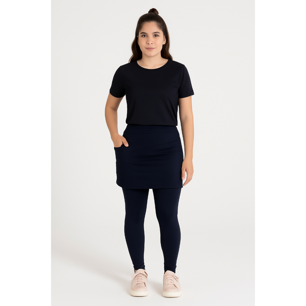 Calça Saia Evangélica Fitnes Com Bolso C/Elasticidade