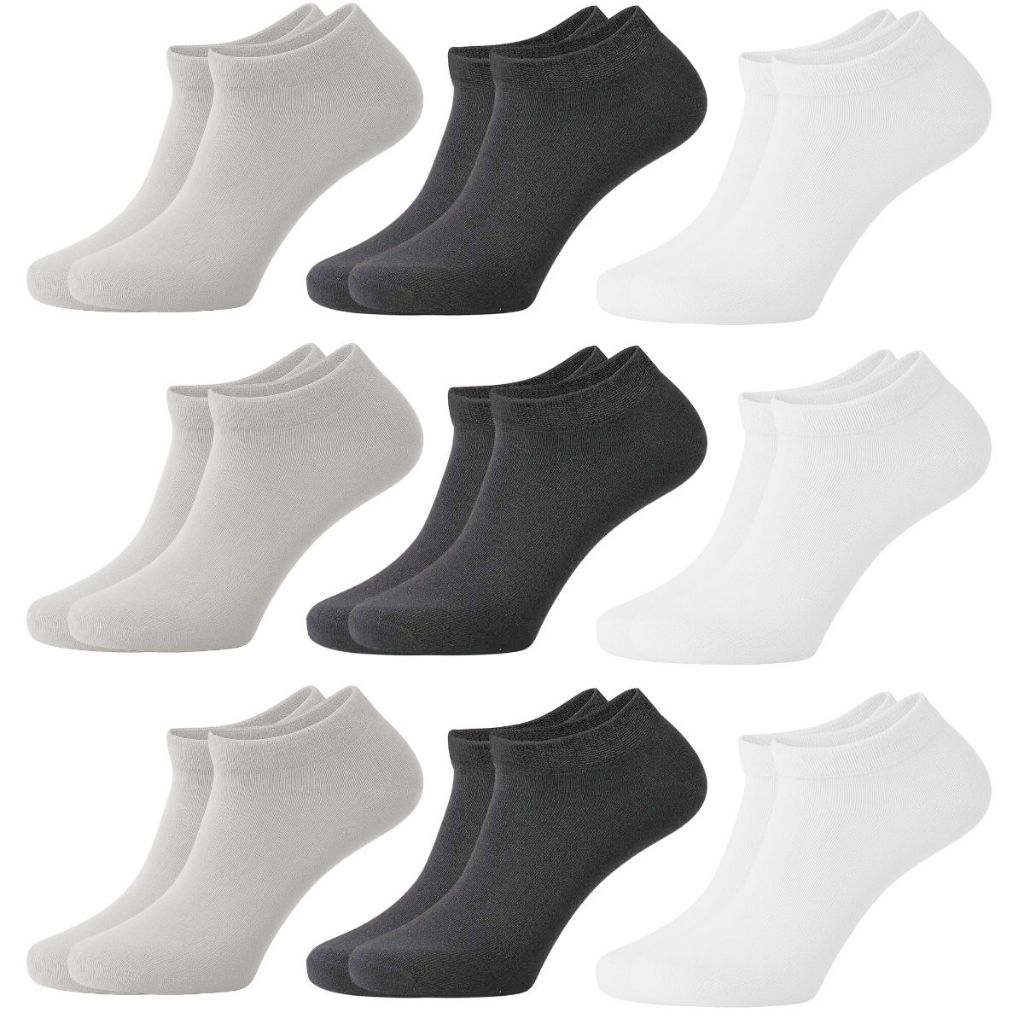 Kit 12 / 6 / 3 Pares de Meias Cano Curto Soquete Lisas Unisex em Poliester e Algodão Tamanho 34-38 Cores