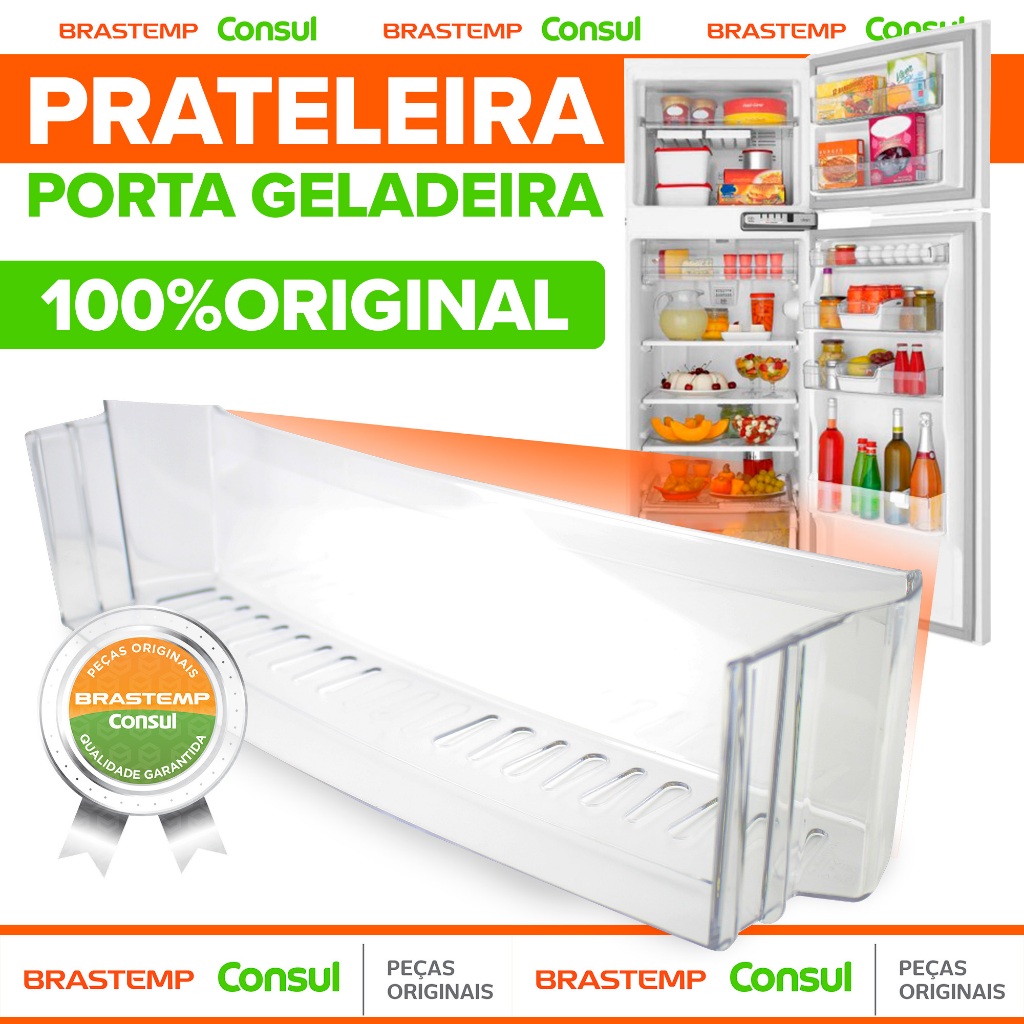 Prateleira Garrafas Geladeira Brastemp Original W10455522 BRM39 BRM42 BRM38 BRM37 BRM32 BRM33 BRM34 BRA34 BRA35 BRB35