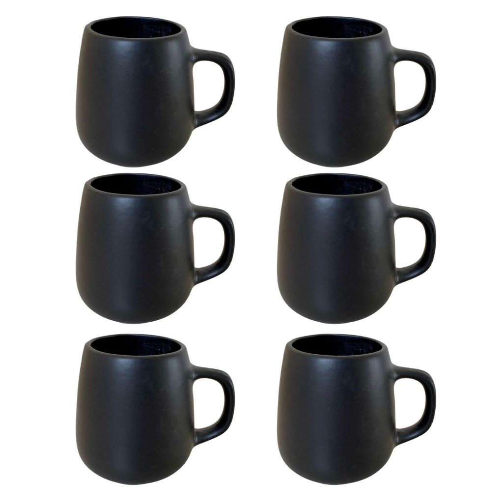 Conjunto com 6 Canecas de Porcelana 260 mL Café e Chá