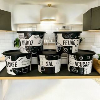 Jogo Porta Mantimento Conjunto 5 Peças Com Tampa 1,5 LT em Oferta na Shopee