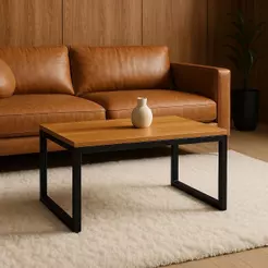 Mesa Centro Estilo Industrial Decorativa Moderna AJL