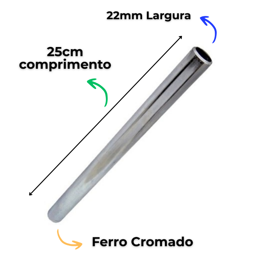 Canote Bicicleta 16 20 24 26 de Aço 22mm para Banco Selim de Bike 25cm comprimento