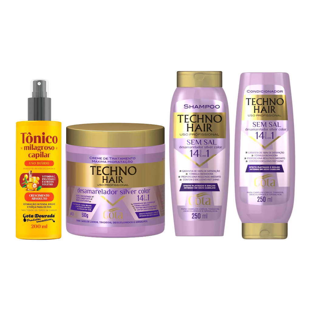 Kit Techno Hair Gota Dourada