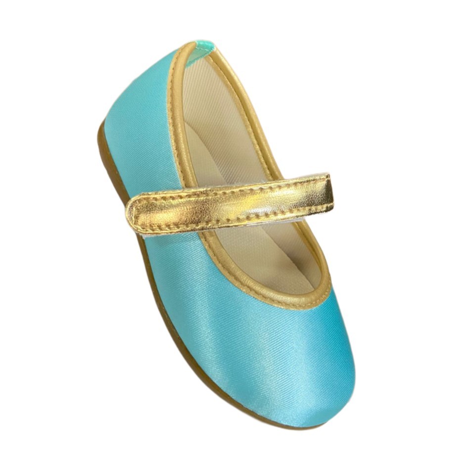 Sapatilha Azul Tiffany Verde Água Tema Jasmine Personagem Dourado Gold Brilho Festa Daminha Crianças Kids Feminino