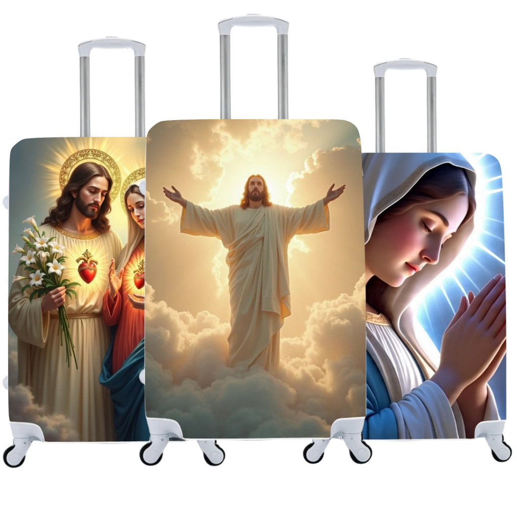 Capas de Mala Variadas para Viagem Protetora Estampas Personalizada Católica em Oferta na Shopee