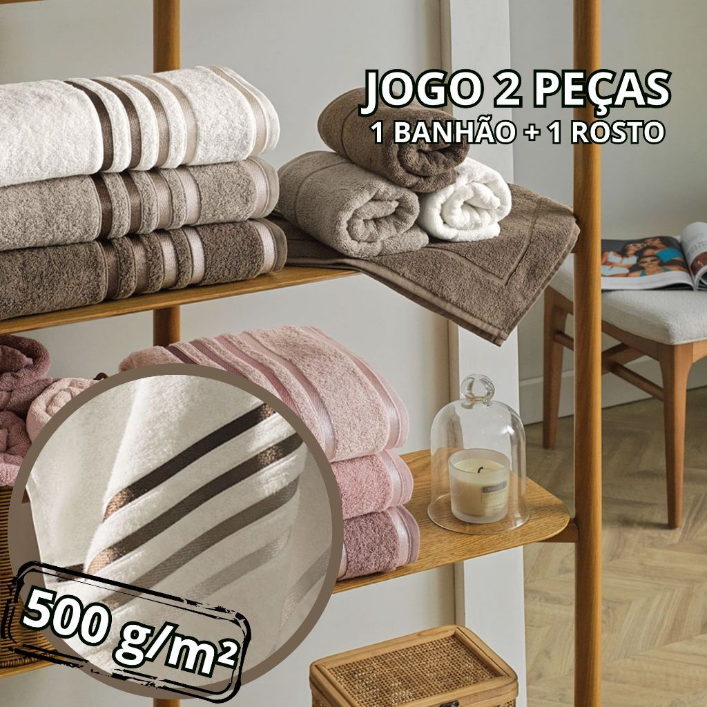 Jogo De Toalha Banhão Gigante Lumina Karsten 2 Peças Fio Penteado 500g/m² Toque Macio Unika em Oferta na Shopee