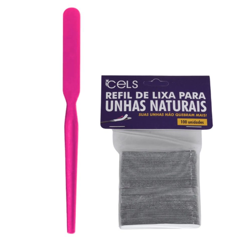 Cels - Kit Suporte para Lixa de Unhas + Refil com 100 Lixas em Oferta na Shopee
