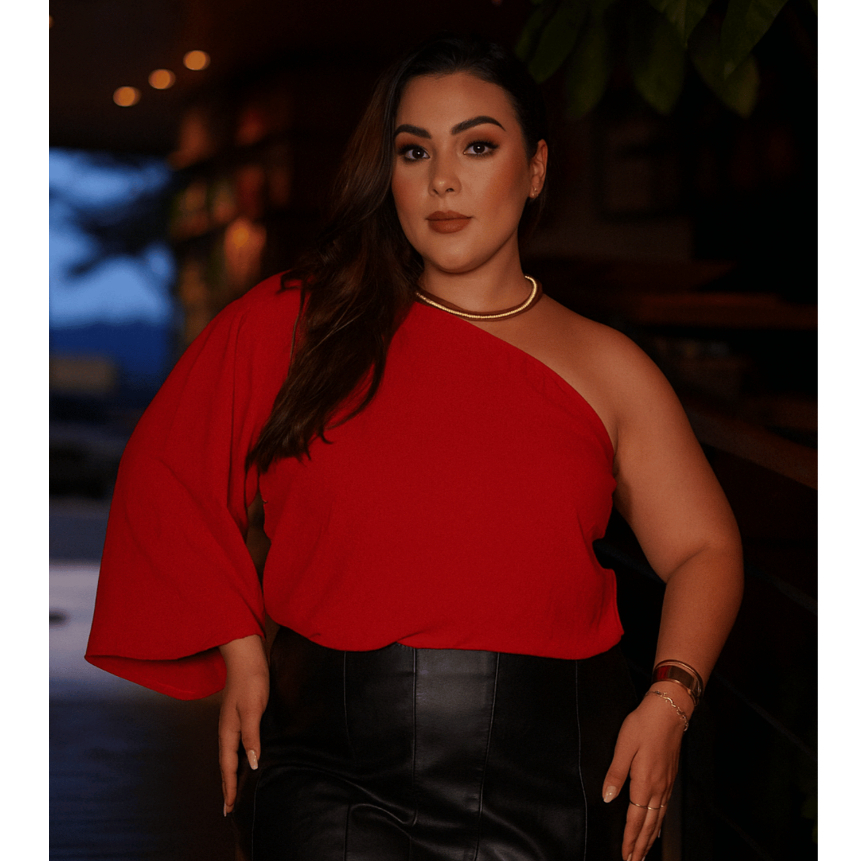 Blusa Feminina Plus Size Mula Manca Manga Godê Cropped Bata Soltinha Ajustável Casual Elegante Festa