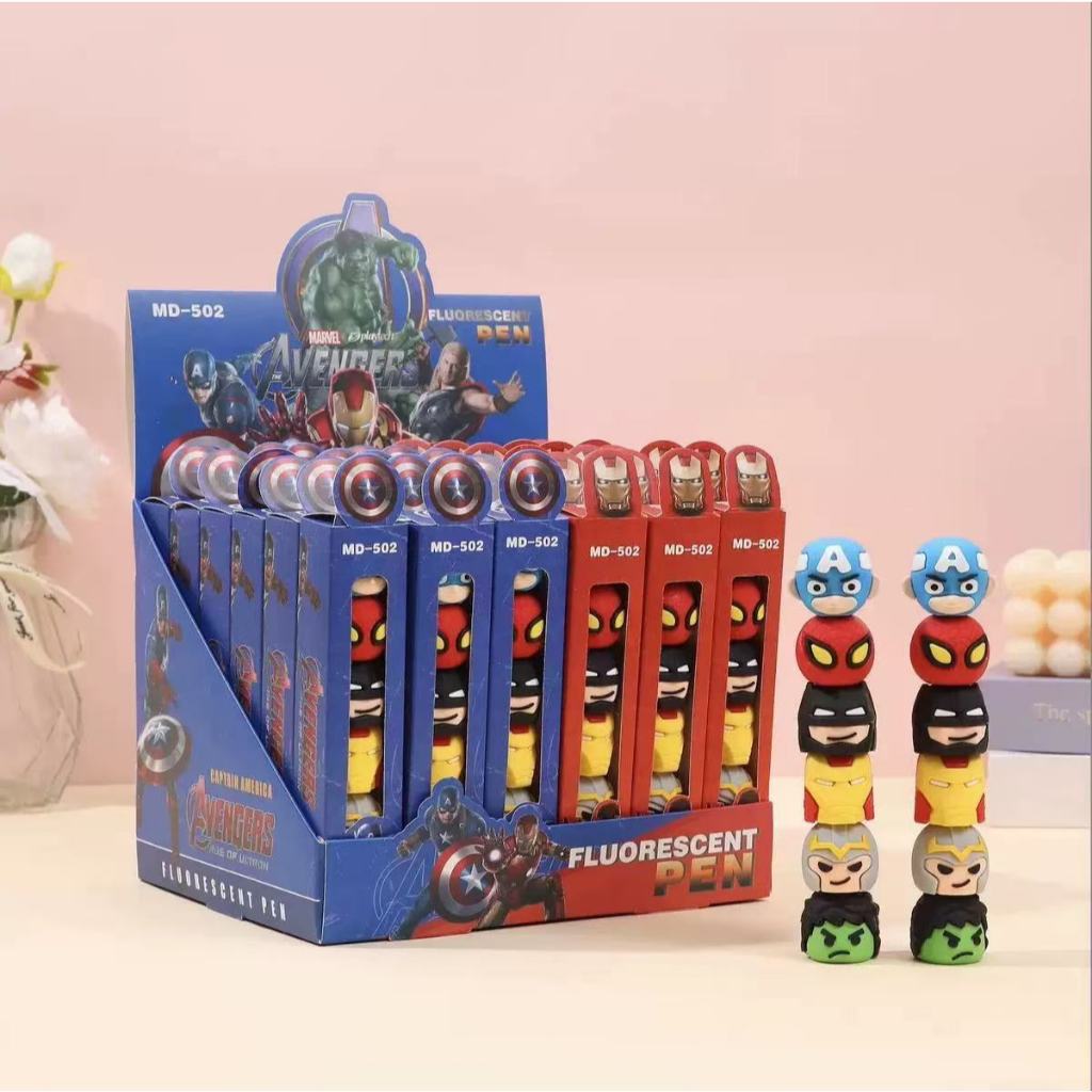 Caneta Mini Marca Texto Fofo Formado Personagem de Marvel Com 5 Cores dioro em Oferta na Shopee