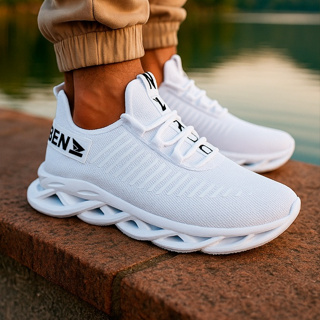 Tênis Masculino Branco Academia Corrida Caminhada Casual dia a dia em promoção Oldsen jaguar em Oferta na Shopee