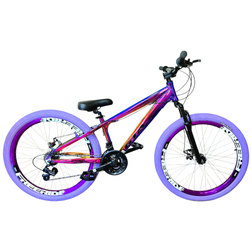 Bicicleta Aro 26 Gta Rebel Camaleão Freeride Freios a Disco 21 Marchas
