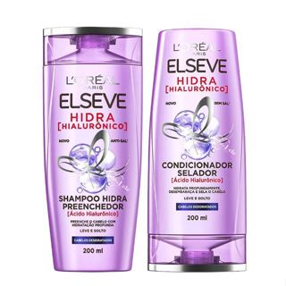 Kit Elseve L'Oréal Paris Hidra Hialurônico - Shampoo 200ml + Condicionador 200ml em Oferta na Shopee