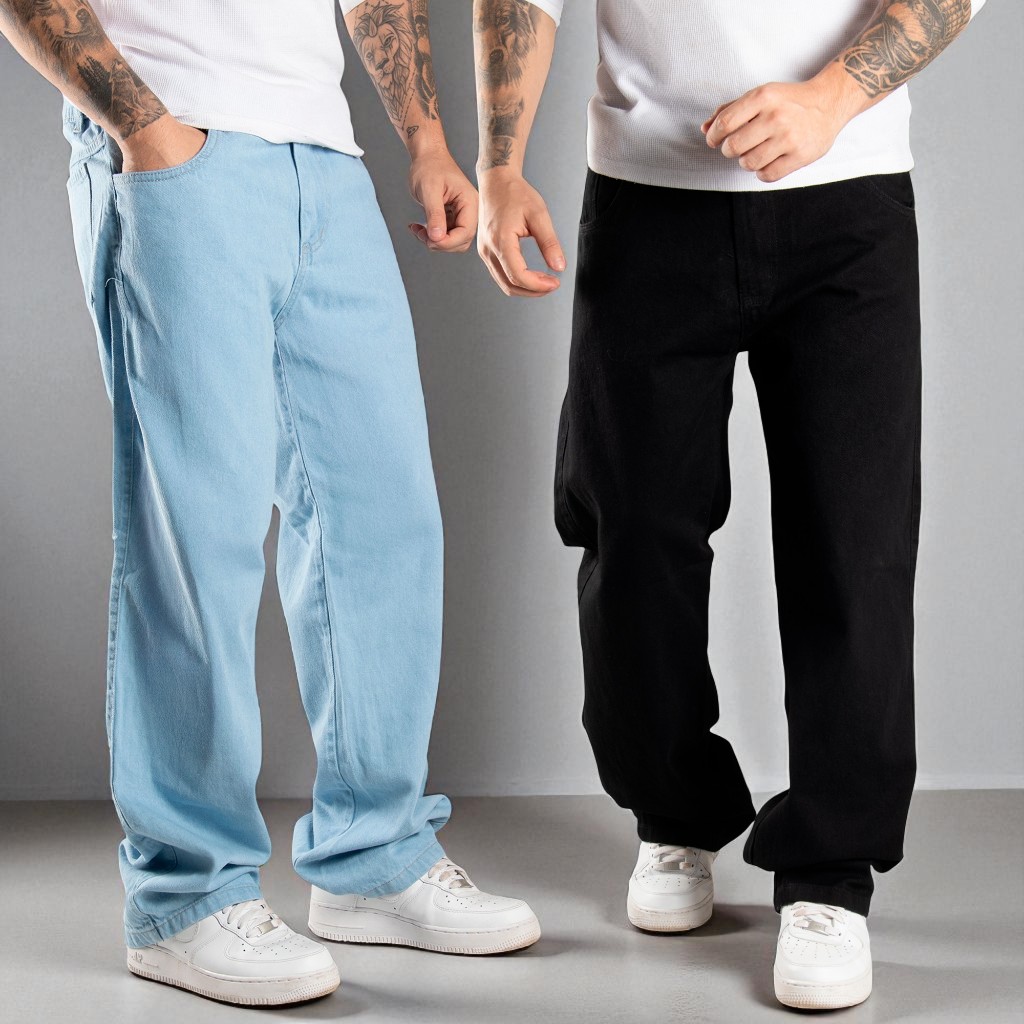 Kit 2 Calça Bag Larga Balão Estilo Skatista Carpenter Streetwear Premium Estilosa