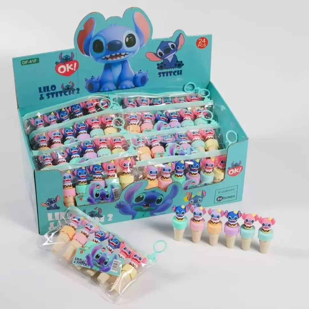 Marca Texto Sorvetinho Tons Pastéis Formado Stitch com 6 cores - Papelaria Criativa