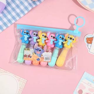 Marca texto Fofo Formado de Desenho Stitch para escola e escritorio com 6 cores em Oferta na Shopee
