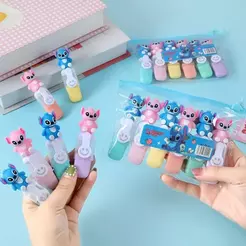 Marca texto Fofo Formado de Desenho Stitch Com Carimbo de Sorriso