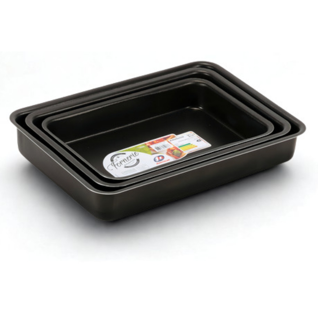 Jogo De Assadeira Forma de Bolo Retangular Antiaderente Marcolar Fornerie 3 Peças Tabuleiro em Oferta na Shopee