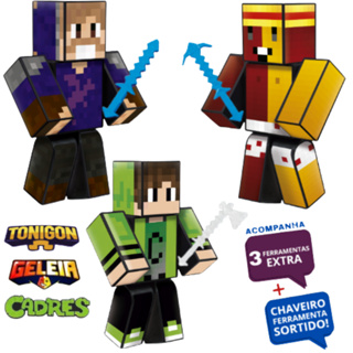 Boneco  Kit Tonigon + Cadres + Geleia 15cm + Ferramentas + Jogo memoria+ chaveiros mine / craft em Oferta na Shopee