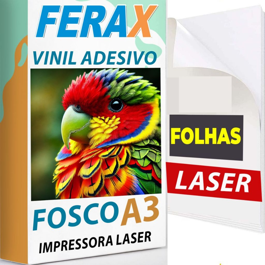 Vinil Adesivo Branco fosco Laser ferax para Impressora Laser A3