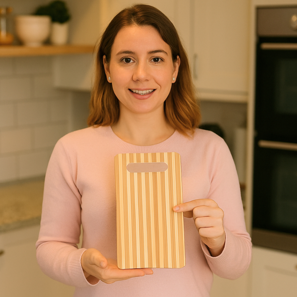 Tábua De Corte Bambu Cozinha Churrasco Carne Antibactericida Resistente Pequena 26x16cm