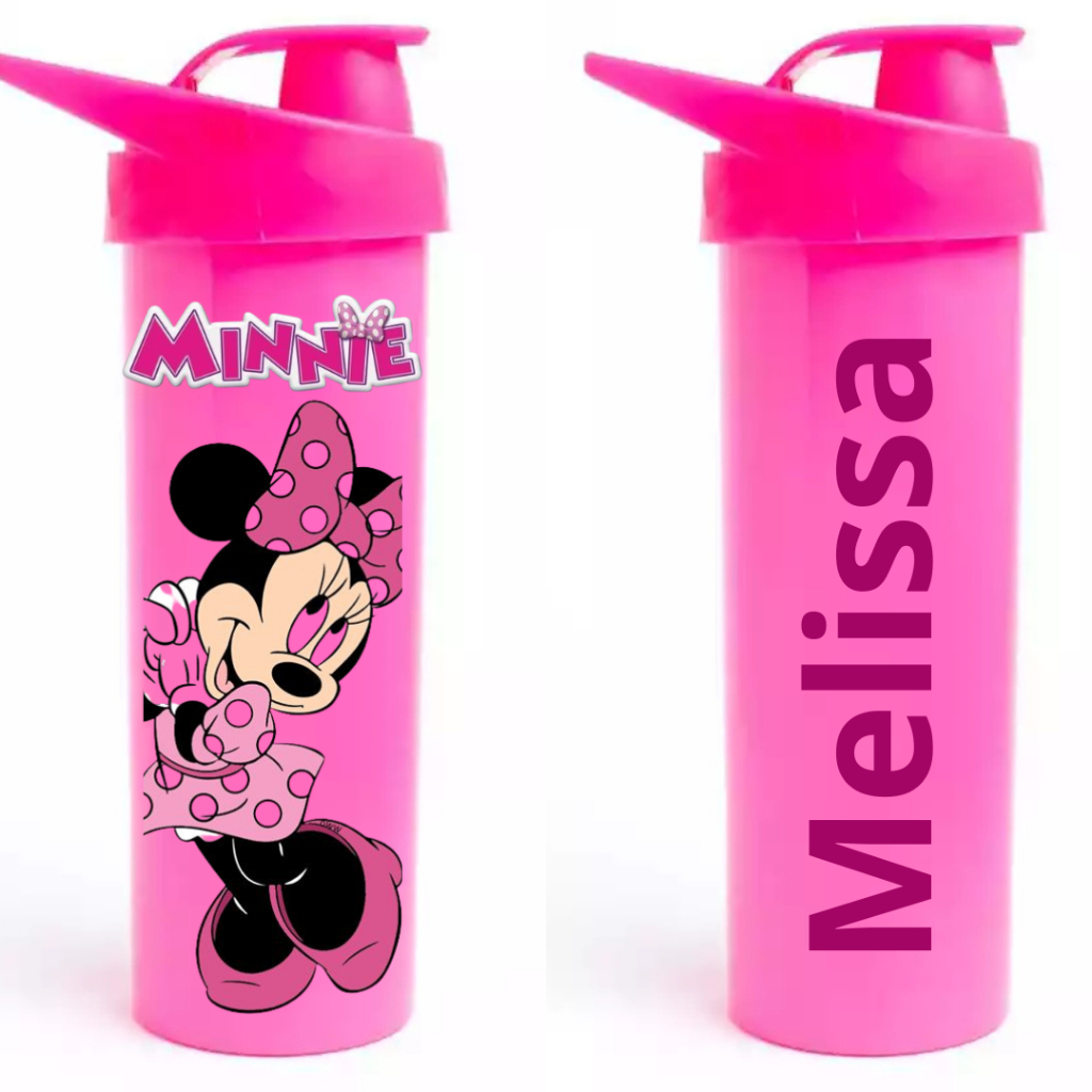 Garrafa Minnie Infantil com Nome – Bico Higiênico e Alça – Presente Perfeito em Oferta na Shopee