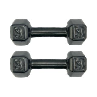 Par de Halter emborrachado de 3kg-Peso de Academia Musculação Pesinho Exercício