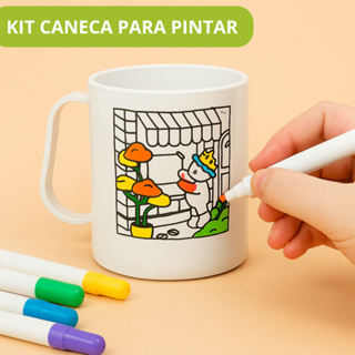 KIT C/50 CANECAS DE PINTAR/COLORIR CACHORRO/URSO, PLÁSTICO 400ML DESENHO DIVERTIDO, ENVIAMOS SORTIDO em Oferta na Shopee