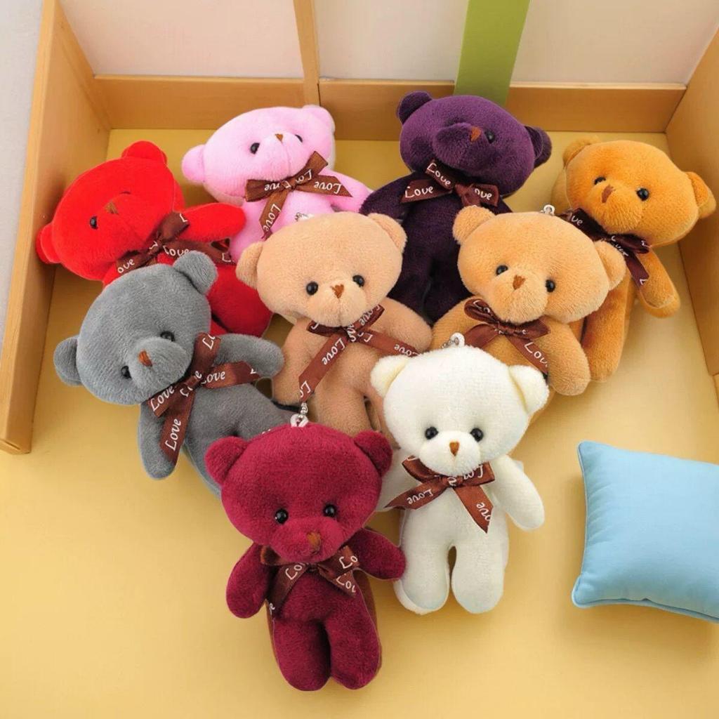 kit 6/12/24 unis Chaveiro Com Pingente De Urso Ttedy De Pelúcia cor aleatorio/12cm em Oferta na Shopee