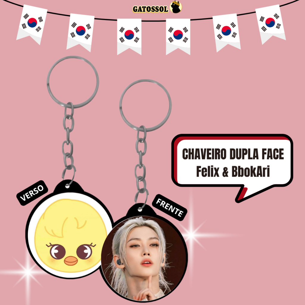 Chaveiro Stray Kids e SKZOO - Hyujin, Seungmin, Han, Changbin, Felix, Bangchan, Lee Know, I.N. - Chaveiro Dupla Face em Oferta na Shopee