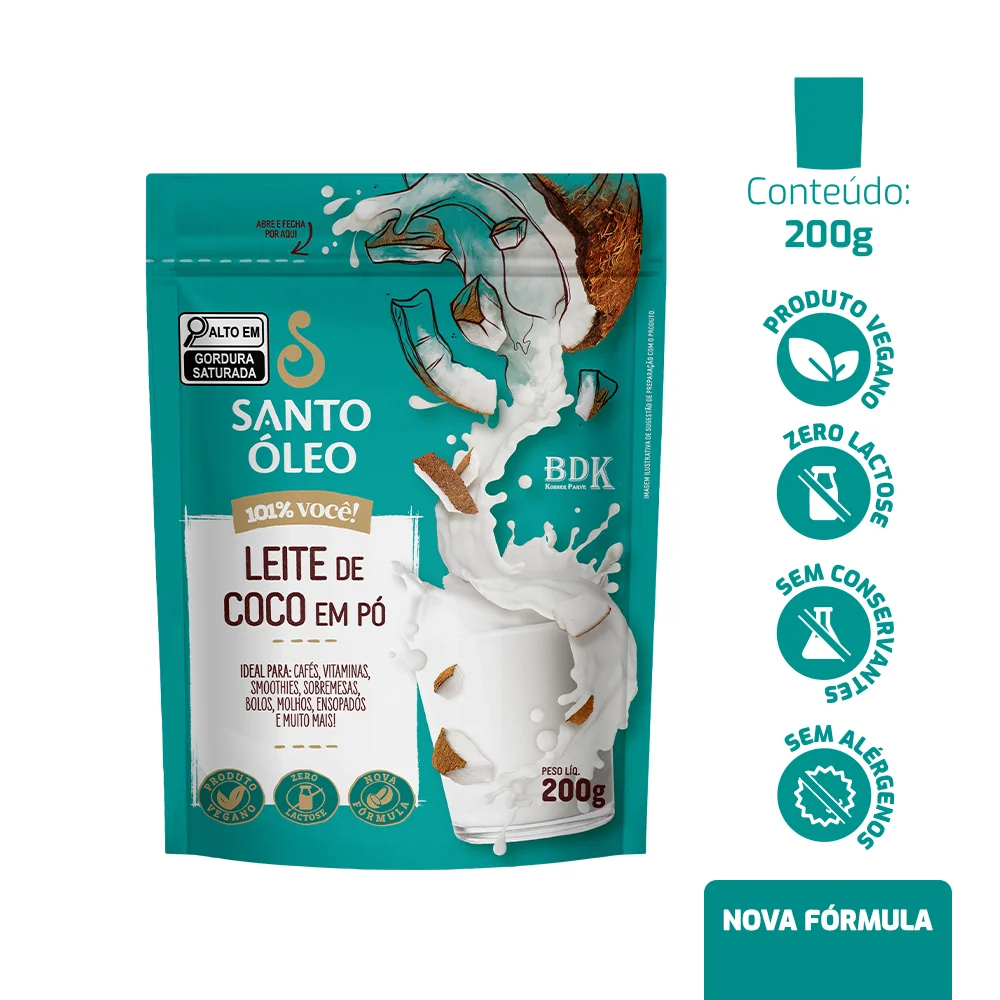 Leite de Coco em Pó 200g - Santo Óleo