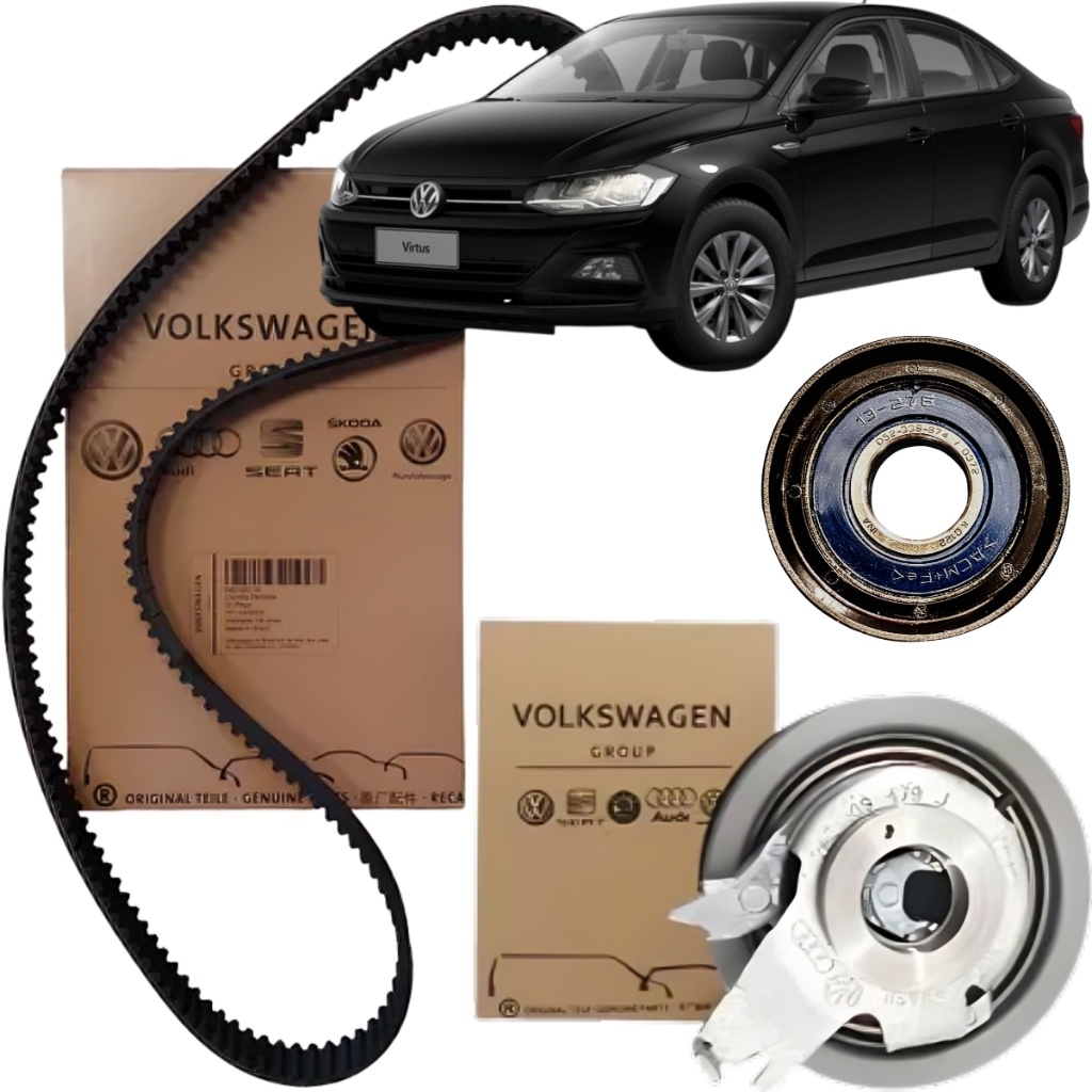 Kit Correia Dentada + Tensor + Polia Volkswagen Virtus 1.4 3cc 12v TSI (Turbo)