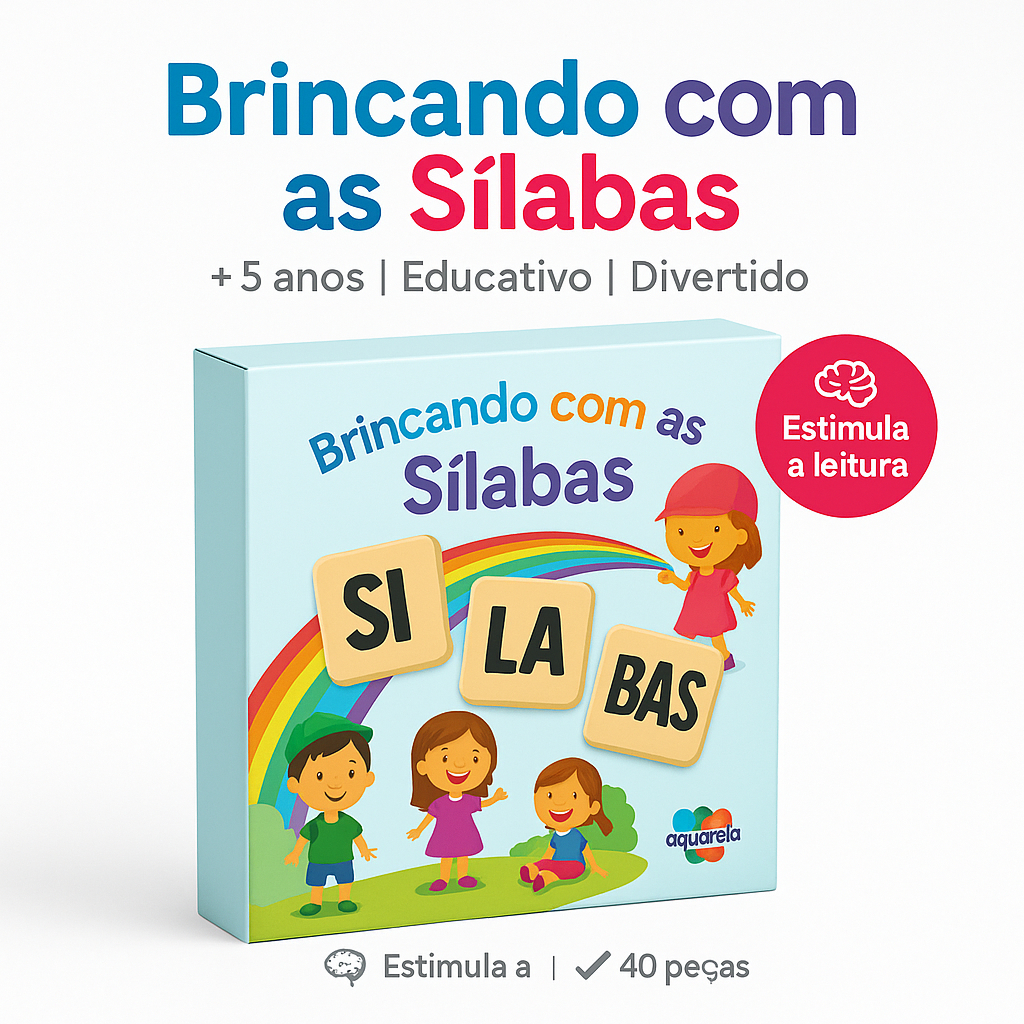 Jogo Brincando Com As Sílabas 130 Peças Em Madeira Mdf Aquarela Brinquedos