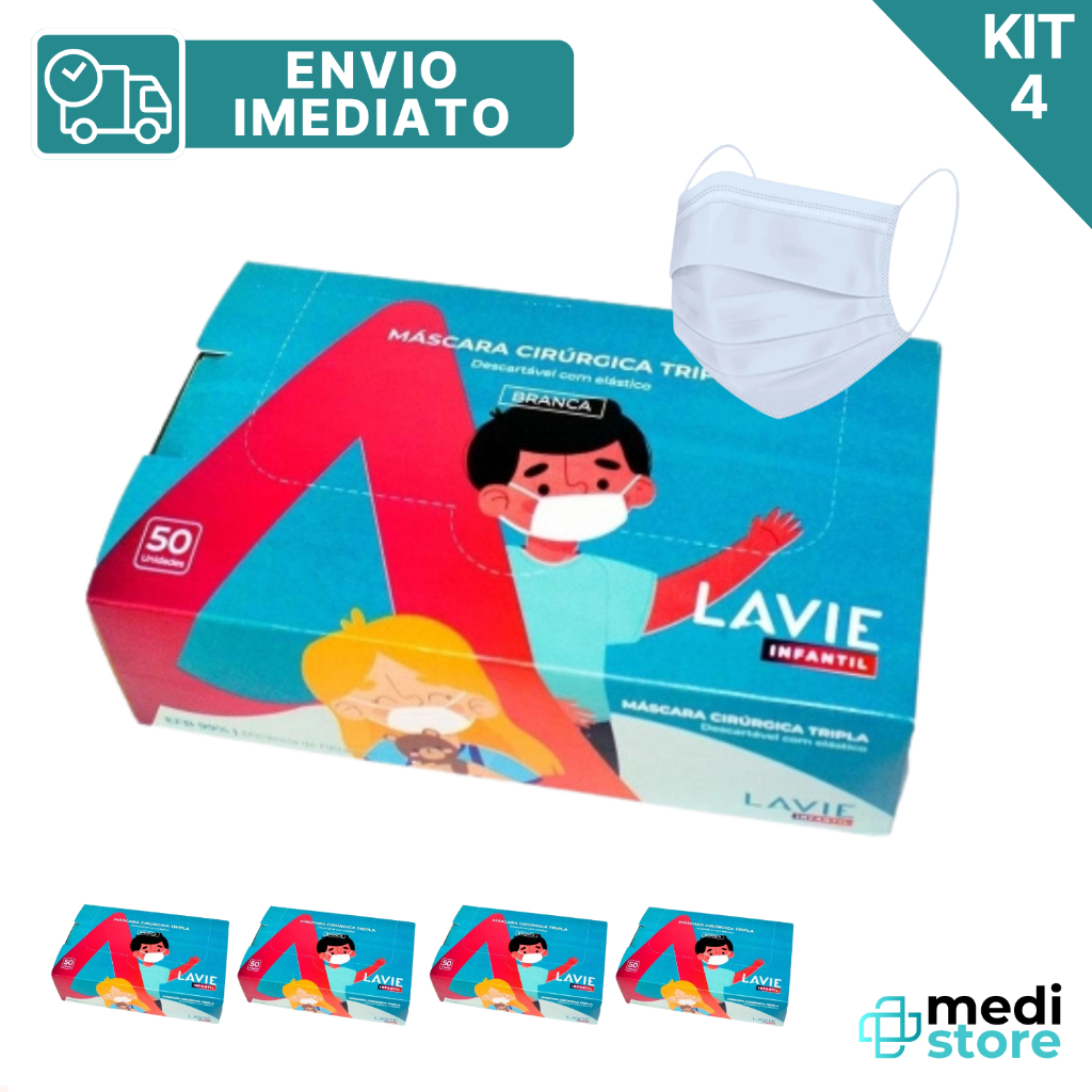Kit com 4 Mascara Descartavel Tripla com Elastico Infantil em Oferta na Shopee