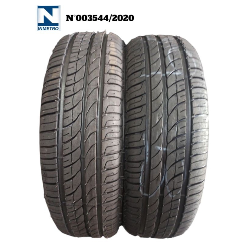 02 Pneu remold r14 185-60 Com selo de Inmetro Borracha reforçada