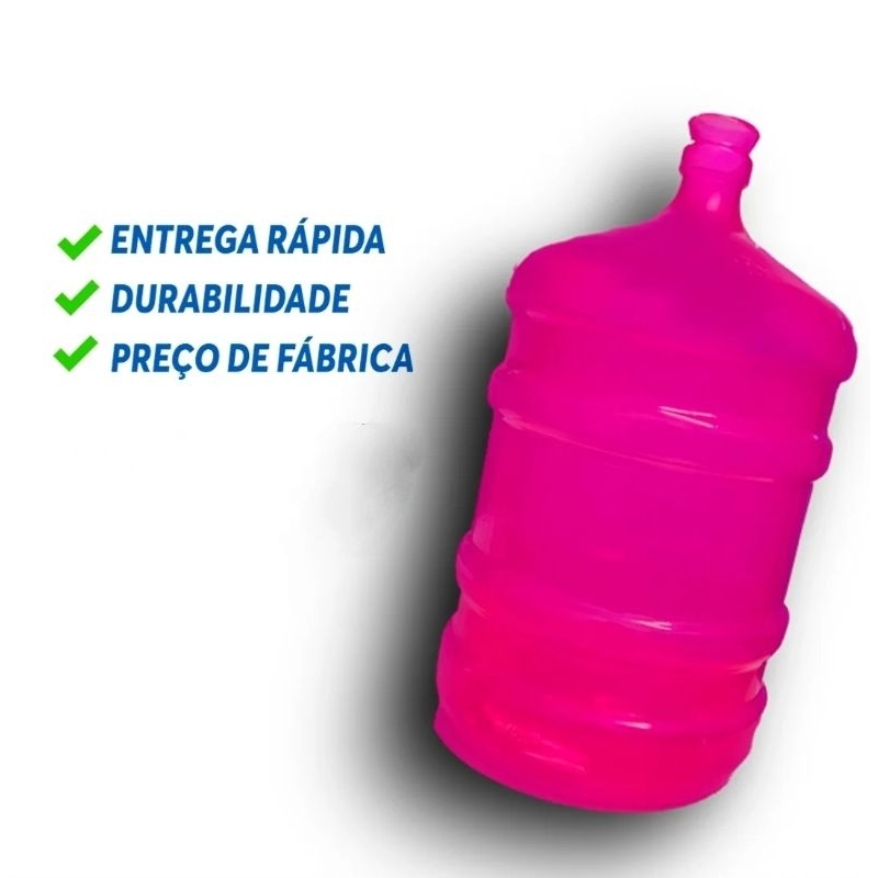 GALÃO 20 LITROS ROSA NOVO COM TAMPA VALIDADE 2026/2029 PRONTO PRA USO